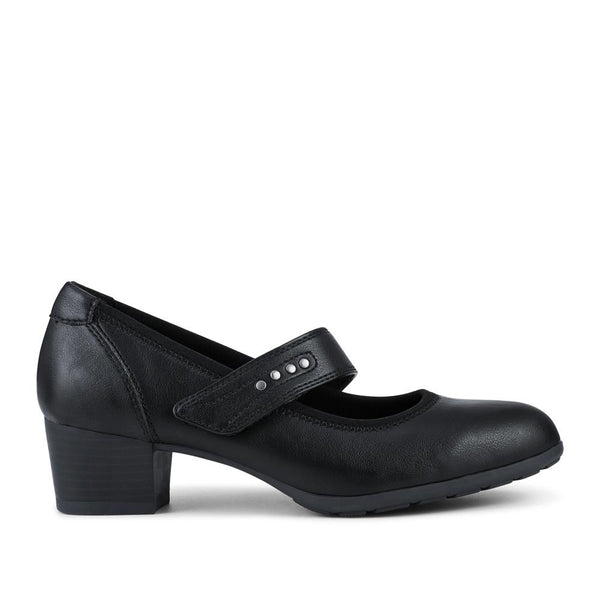 pavers Relife Block Heel Touch Fasten Mary Janes - Black