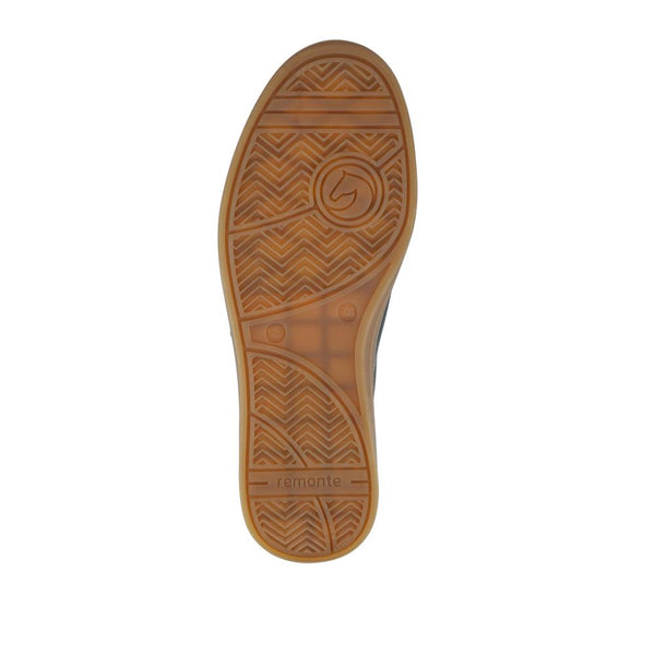 Pavers Remonte Leather Trainers With Zip Fastening - Black