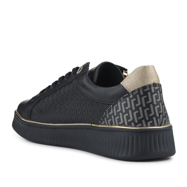 Pavers Remonte Two-Tone Leather Zip & Lace Trainers - Black