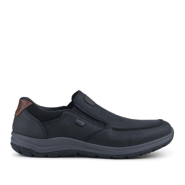 pavers Rieker Extra-Wide Leather Slip-On Shoes - Black