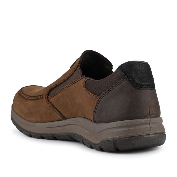 Pavers Rieker Extra-Wide Leather Slip-On Shoes - Brown