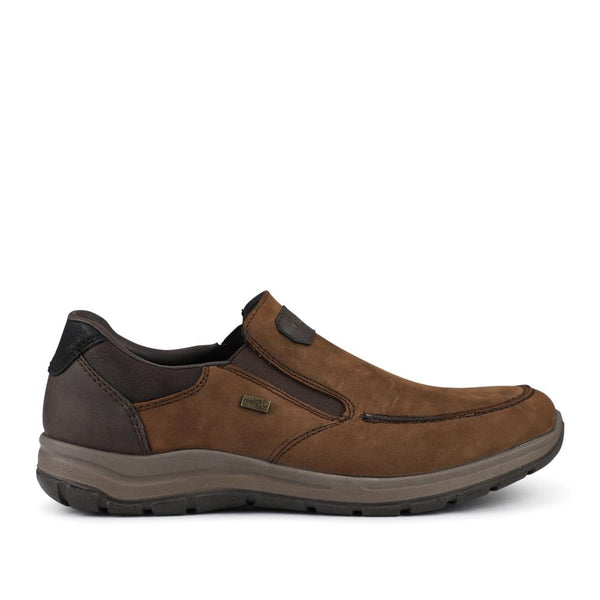 pavers Rieker Extra-Wide Leather Slip-On Shoes - Brown