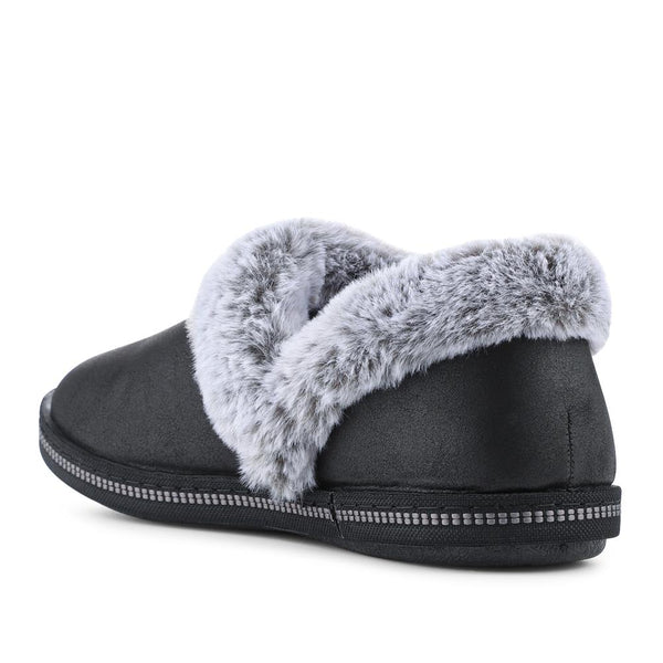 Pavers Skechers Cosy Campfire - Girls Night In Slippers - Black