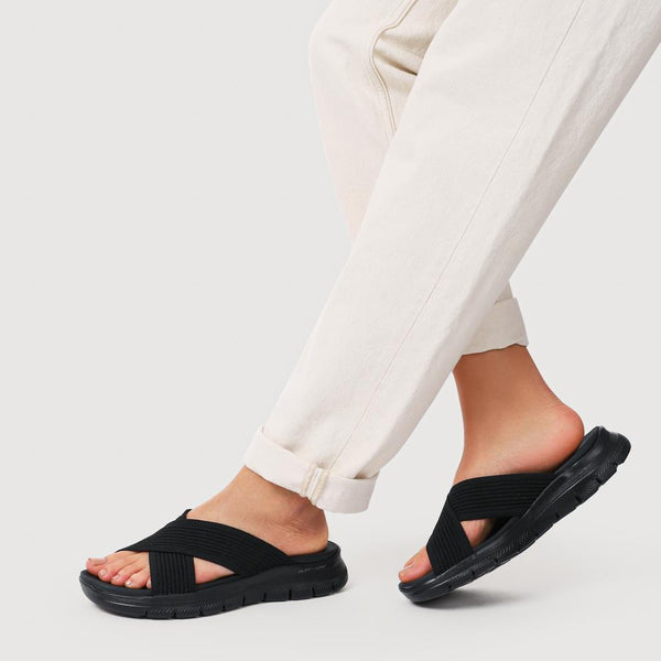 Pavers Skechers Flex Appeal 4.0 Sport Sandals - Black
