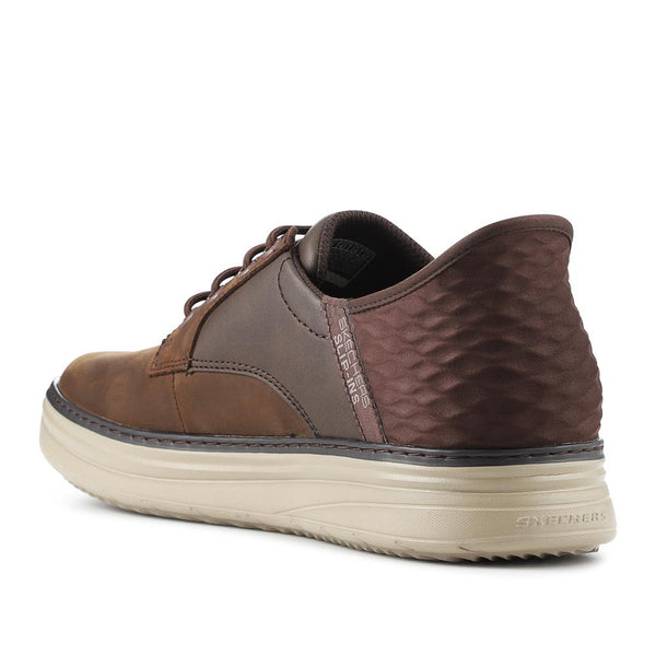 Pavers Skechers Leather Hands Free Slip-ins Relaxed Fit - Chocolate
