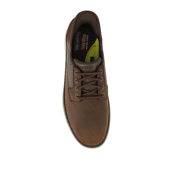 Pavers Skechers Leather Hands Free Slip-ins Relaxed Fit - Chocolate