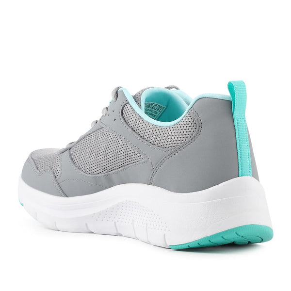 Pavers Skechers Memory Foam Lace Up Trainers - Light Grey