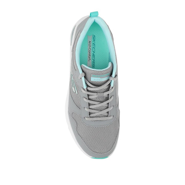 Pavers Skechers Memory Foam Lace Up Trainers - Light Grey