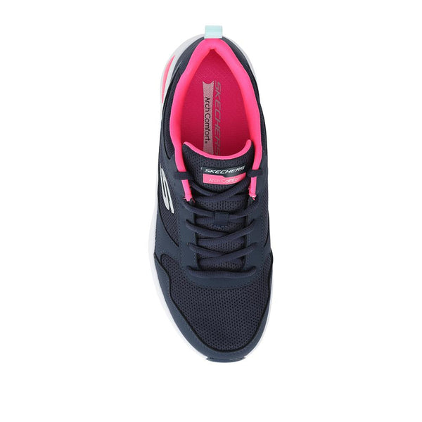 Pavers Skechers Memory Foam Lace Up Trainers - Navy-Pink