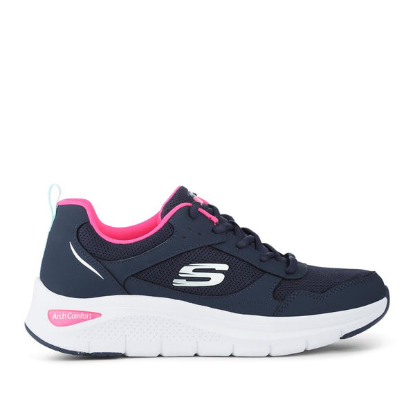pavers Skechers Memory Foam Lace Up Trainers - Navy-Pink