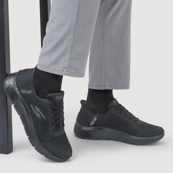 Pavers Skechers Slip-ins: GO WALK Flex - Hands Up - Black-Black