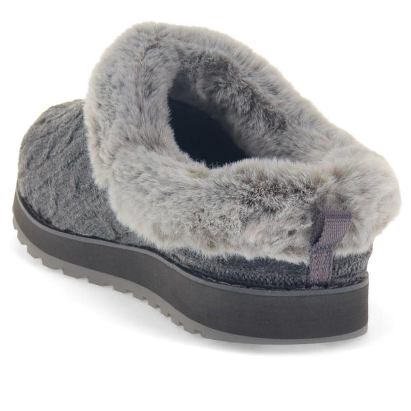 Pavers Skechers Wide Fit Bobs Ice Angel Mule Slippers - Charcoal