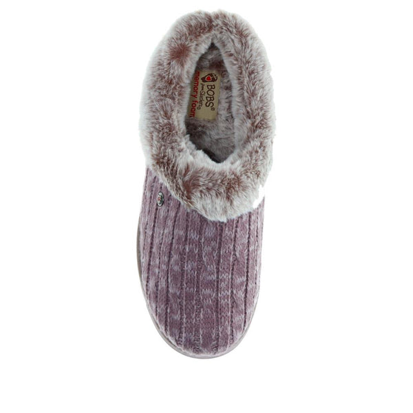 Pavers Skechers Wide Fit Bobs Ice Angel Mule Slippers - Mauve