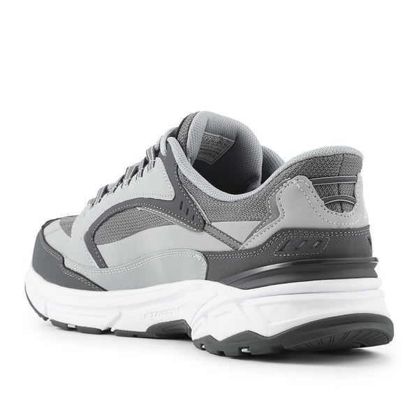 Pavers Skechers Wide Fit Leather Stamina Slip-In Trainers - Grey