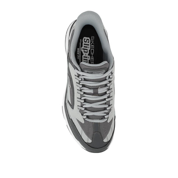 Pavers Skechers Wide Fit Leather Stamina Slip-In Trainers - Grey