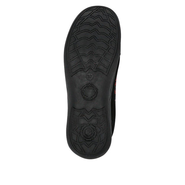 Pavers Slip-On Patterned Lightweight Pumps - Black Floral