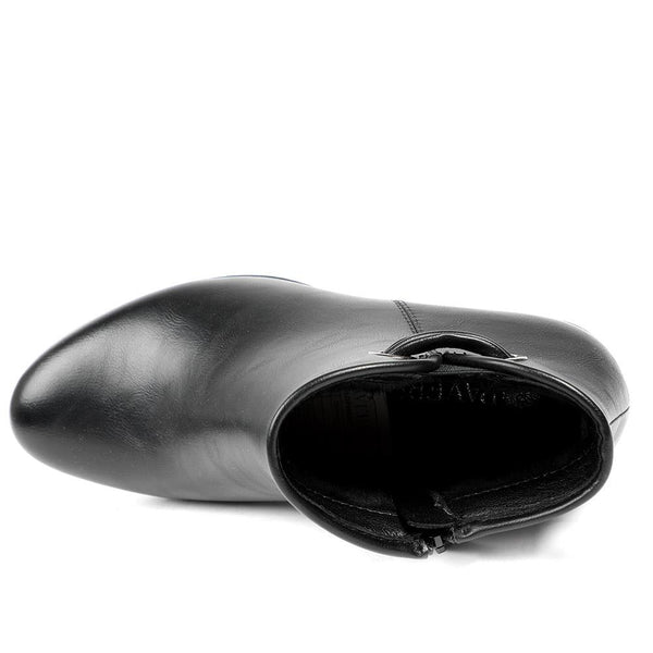 Pavers Smart Faux Leather Ankle Boots With Zip Fastening - Black