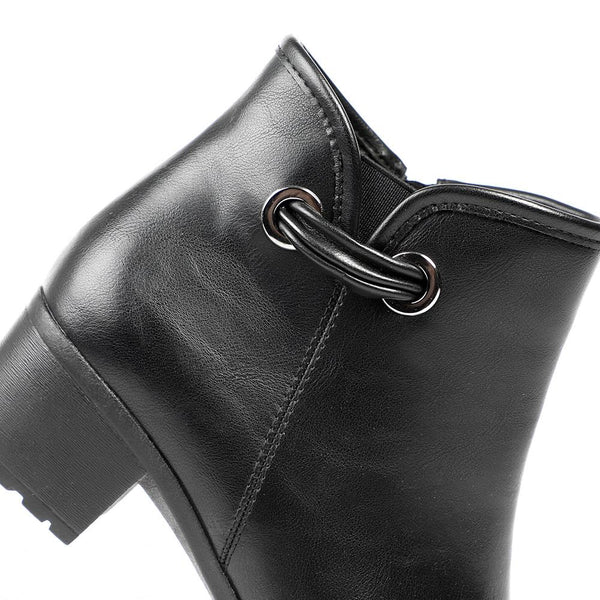 Pavers Smart Faux Leather Ankle Boots With Zip Fastening - Black
