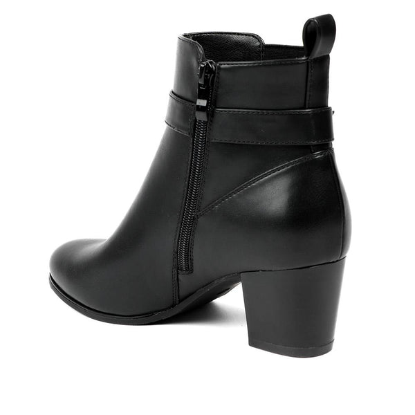 Pavers Smart Slip On Ankle Boots With Inside Zip - Black