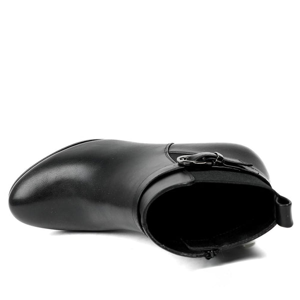 Pavers Smart Slip On Ankle Boots With Inside Zip - Black