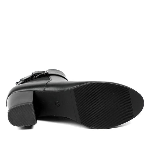 Pavers Smart Slip On Ankle Boots With Inside Zip - Black