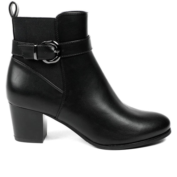 pavers Smart Slip On Ankle Boots With Inside Zip - Black