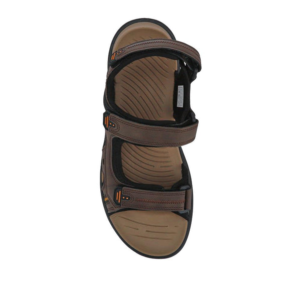 Pavers Triple Touch-Fastening-Strapped Sandals - Brown