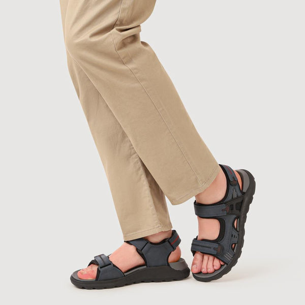 Pavers Triple Touch-Fastening-Strapped Sandals - Navy