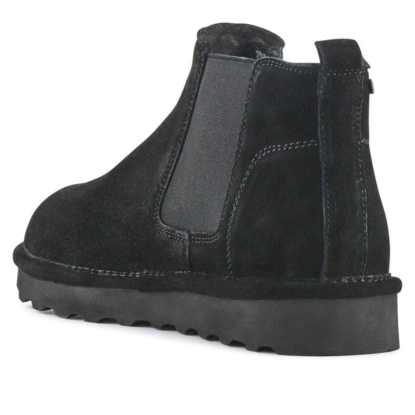 Pavers Warm Lined Chunky Slip On Ankle Boots - Black Suede