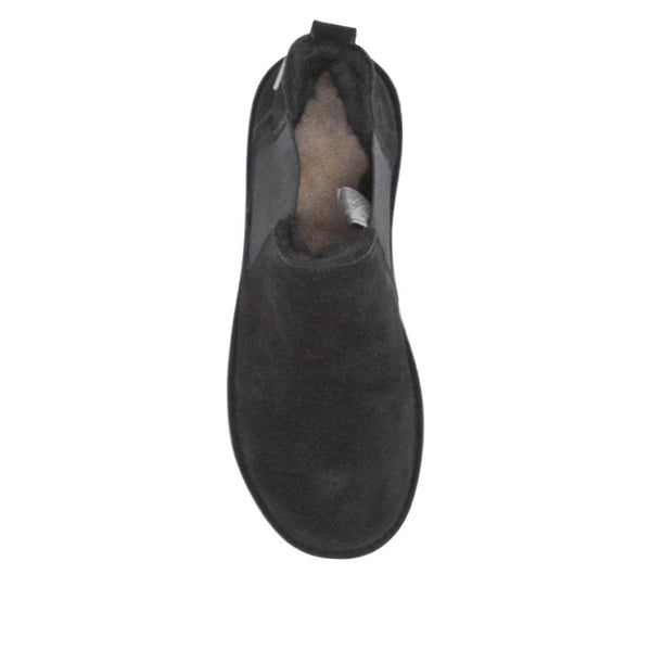 Pavers Warm Lined Chunky Slip On Ankle Boots - Black Suede