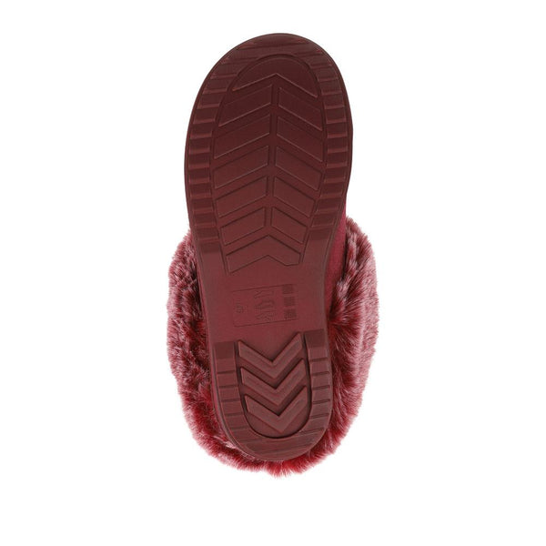 Pavers Warm Lined Cushioning Luxury Fur Slippers - Rasberry