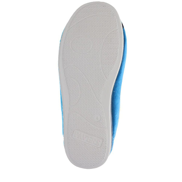 Pavers Wide Fit Cosy Antibacterial Full Slippers - Blue Teal
