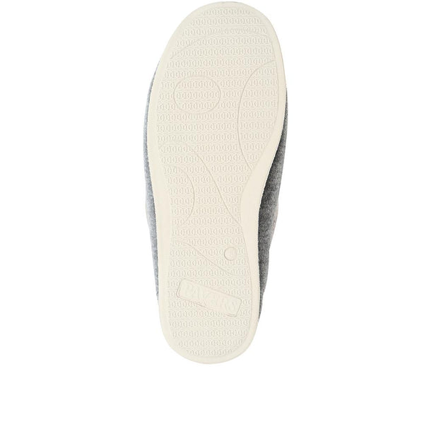 Pavers Wide Fit Cosy Antibacterial Full Slippers - Grey