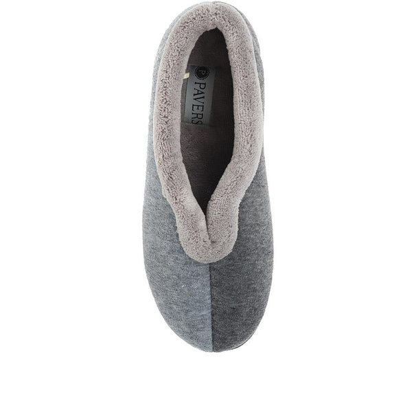 Pavers Wide Fit Cosy Antibacterial Full Slippers - Grey
