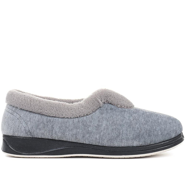 pavers Wide Fit Cosy Antibacterial Full Slippers - Grey