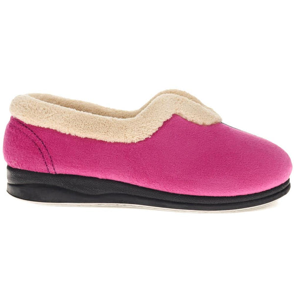 pavers Wide Fit Cosy Antibacterial Full Slippers - Navy Raspberry
