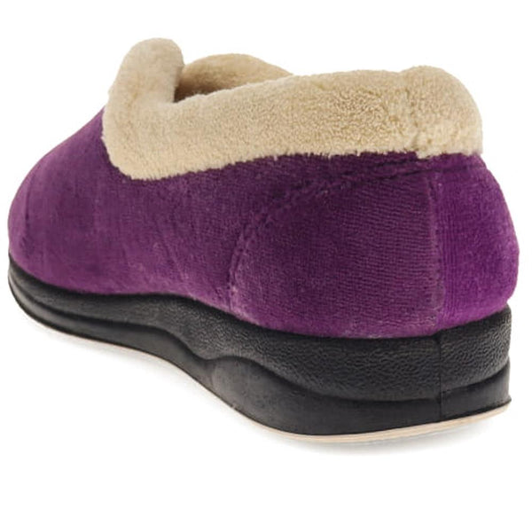 Pavers Wide Fit Cosy Antibacterial Full Slippers - Purple