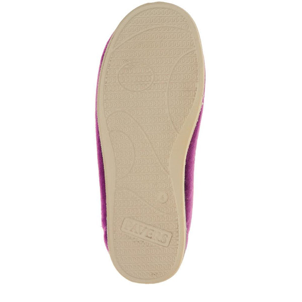Pavers Wide Fit Cosy Antibacterial Full Slippers - Purple