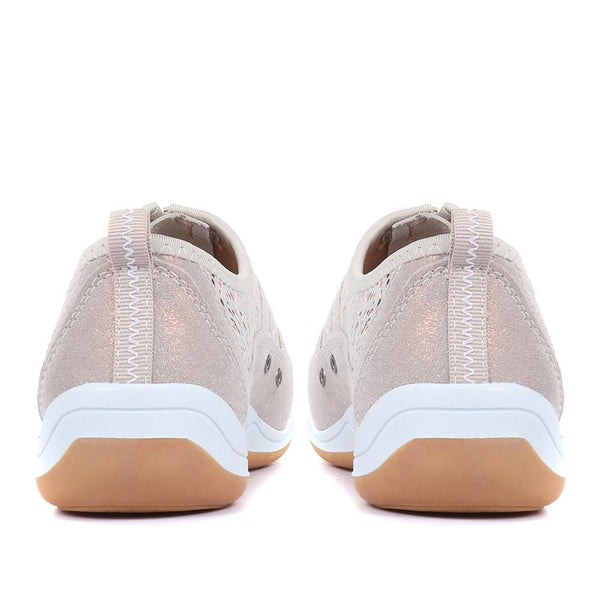 Pavers Wide Fit Leather Arch Support Trainers - Stone