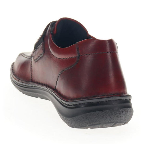 Pavers Wide Fit Leather Touch-Fasten Shoes - Bordeaux
