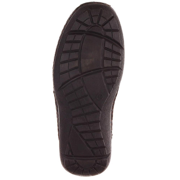 Pavers Wide Fit Leather Touch-Fasten Shoes - Dark Brown