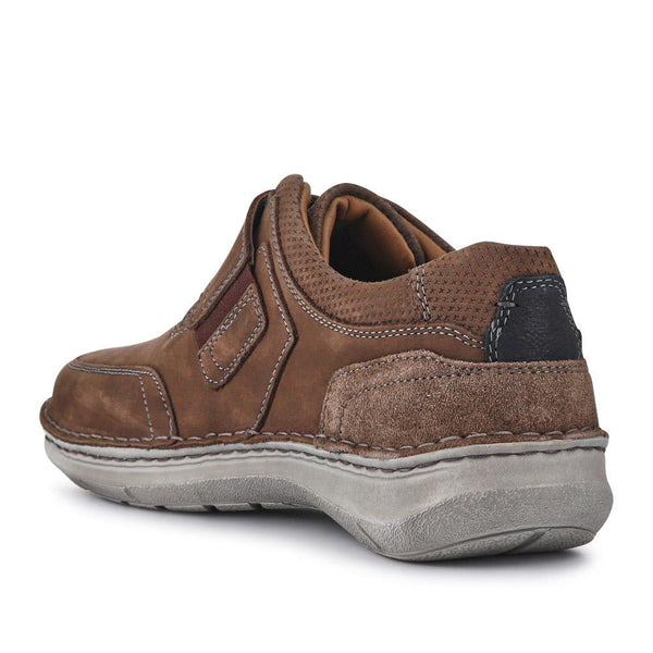 Pavers Wide-Fit Leather Touch-Fasten Shoes - Dark Brown