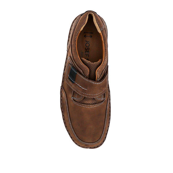 Pavers Wide-Fit Leather Touch-Fasten Shoes - Dark Brown
