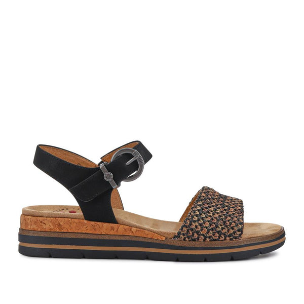 pavers Wide-Fit Shock-Absorbing Sandals - Black Multi