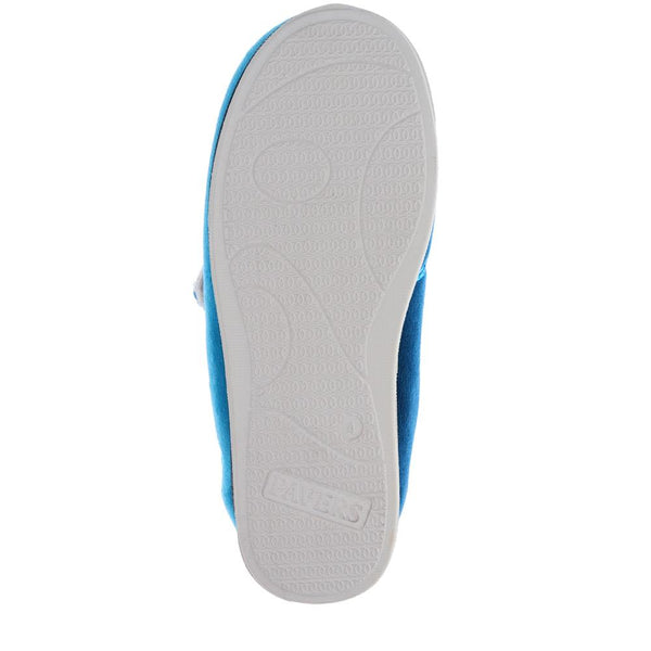 Pavers Wide Fit Warm Antibacterial Slippers - Blue Teal