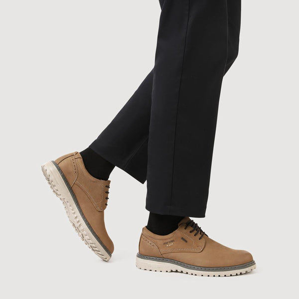 Pavers Wide-Fit Water-Resistant Leather Shoes - Beige