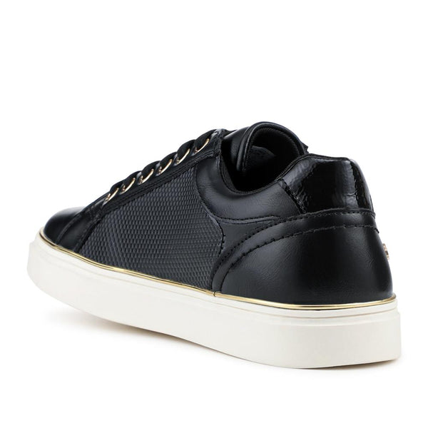 Pavers Wide Fit Zip & Lace Trainers With Grip Sole - Black
