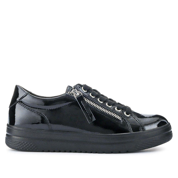pavers Zip-Up Chunky Platform Trainers - Black Patent