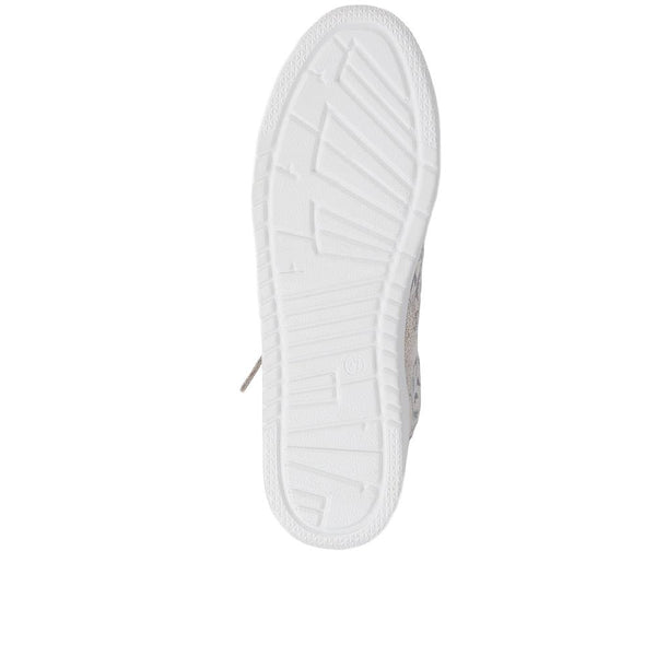 Pavers Zip-Up Chunky Platform Trainers - White Floral