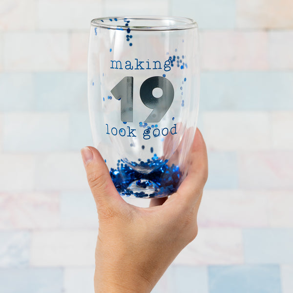 Pavilion Gift Company 19 Look Good 14 Oz Double-Walled Glass